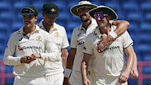 Australia celebrates winning the second Test.