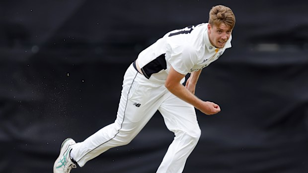 PERTH, AUSTRALIA - OCTOBER 05: Cameron Green of Western Australia follows through after his bowling during day two of the Sheffield Shield  match between Western Australia and New South Wales at WACA, on October 05, 2025, in Perth, Australia. (Photo by James Worsfold/Getty Images)
