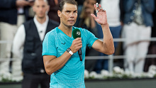 Rafael Nadal addressing the crowd after his loss at the French Open.