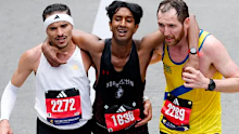 Ajay Haridasse was close to finishing the Boston Marathon when his legs gave out. 