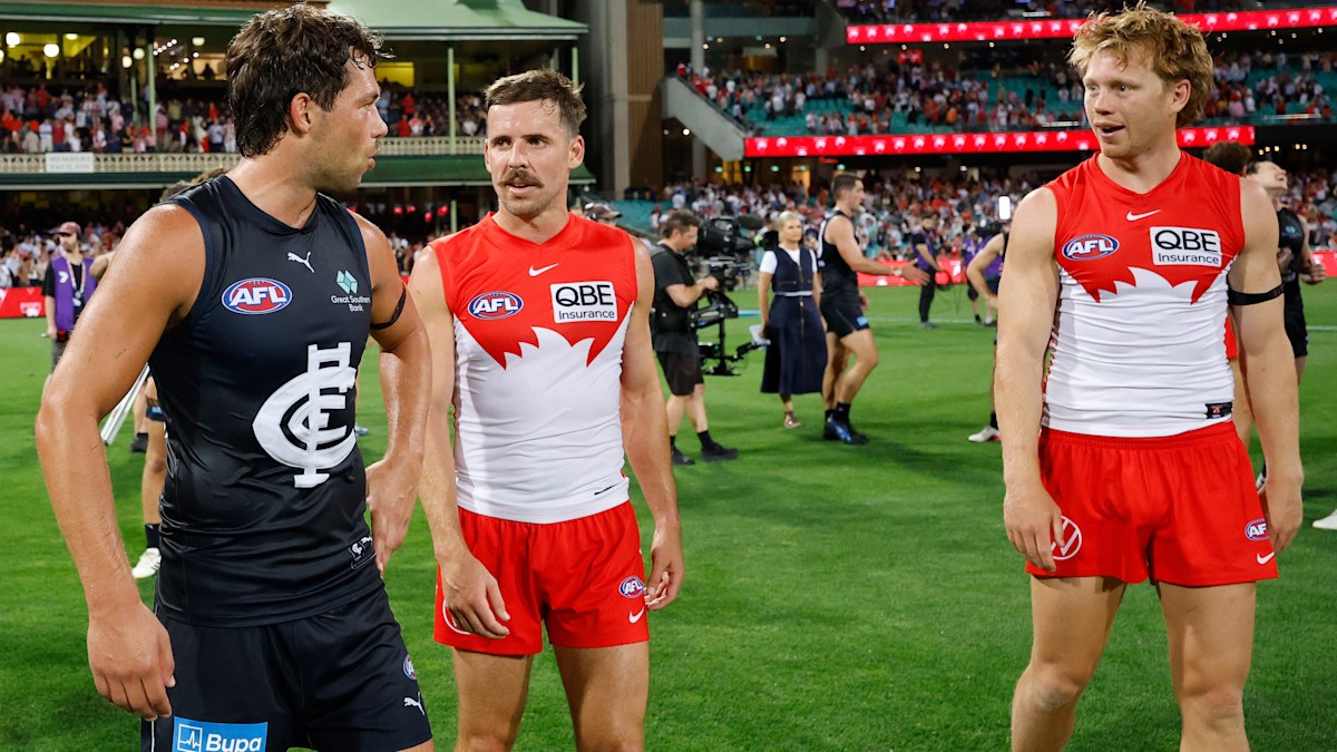 AFL News 2026, Swans vs Blues matchup video, Instagram-posts Ollie Florent v Callum Mills, Charlie Curnow v Patrick Cripps