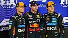 Max Verstappen, Lando Norris and Oscar Piastri
