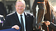 Trainer Wayne Hawkes after Pesto won Race 1, the Fanfave Handicap, during Melbourne Racing at Flemington Racecourse on May 21, 2022