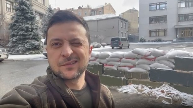 In this March 8, 2022, image from video provided by the Ukrainian Presidential Press Office and posted on Instagram, Ukrainian President Volodymyr Zelenskyy speaks in Kyiv, Ukraine.