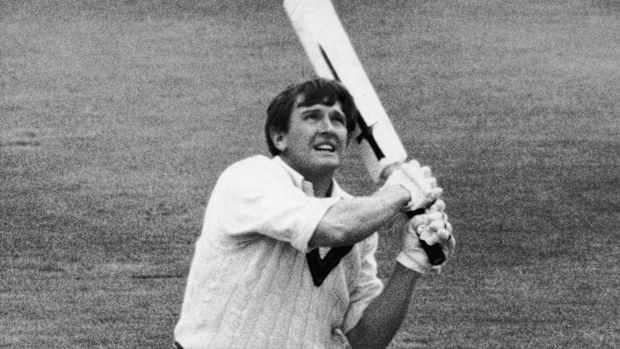 The Australian cricket player Keith Stackpole touches a ball from John Snow to the border for four points during his first innings against England in the 1st test in Old Trafford, 9 June 1972. (Photo by Dennis Ooulds & Leonard Burt/Central Press/Hulton Archive/Getty Images)
