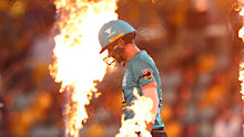 Joe Burns departs cheaply at The Gabba.