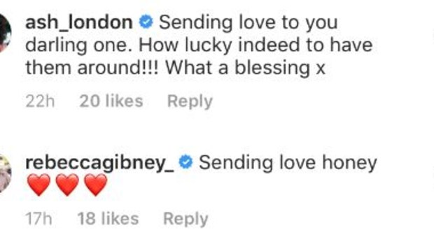 Carrie Bickmore, ash london, rebecca gibney comment