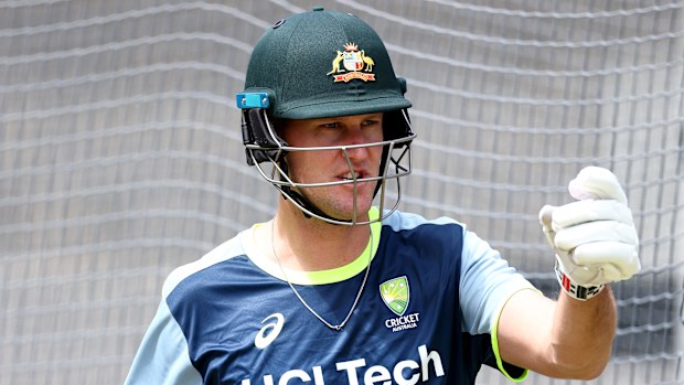 Beau Webster of Australia hits in the nets ahead of Boxing Day.