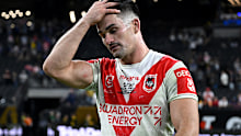 Daniel Atkinson looks dejected after the Dragons loss in Las Vegas.