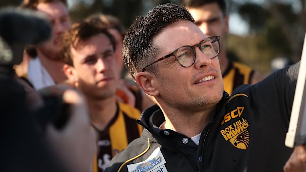 Zane Littlejohn, coach of the Box Hill Hawks in the VFL.