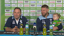 Ricky Stuart and Elliott Whitehead during their press conference.