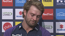 Christian Welch during his retirement press conference.