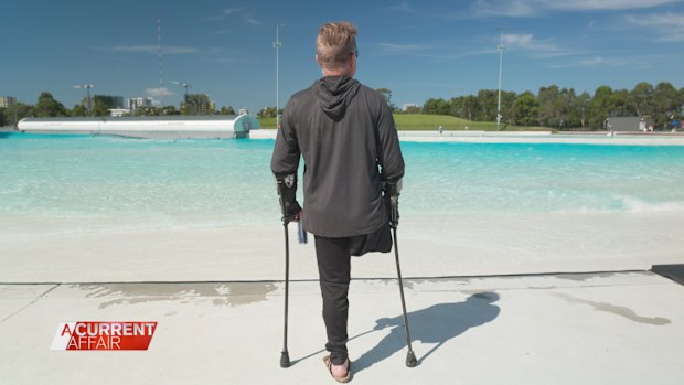 Six-time adaptive surfing world champion Mark 'Mono' Stewart lost his leg to cancer 50 years ago. 