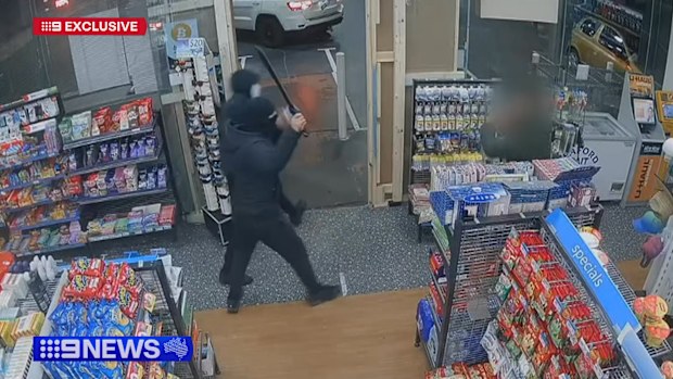 CTV captured the alleged offenders brandishing a machete as they accosted a shop attendant and customers at a Braeside petrol station.