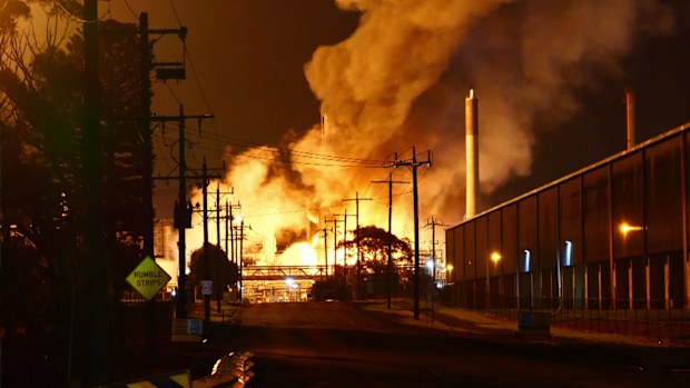 Viva Energy Corio oil refinery fire 