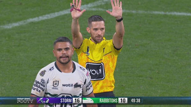 Latrell Mitchell is sent to the sin bin.