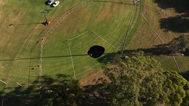 A large exclusion zone has been established around the area, with the public warned the stay away.