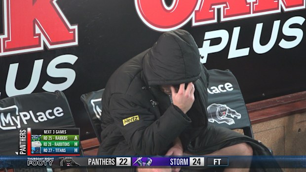 Nathan Cleary sits in sheds.