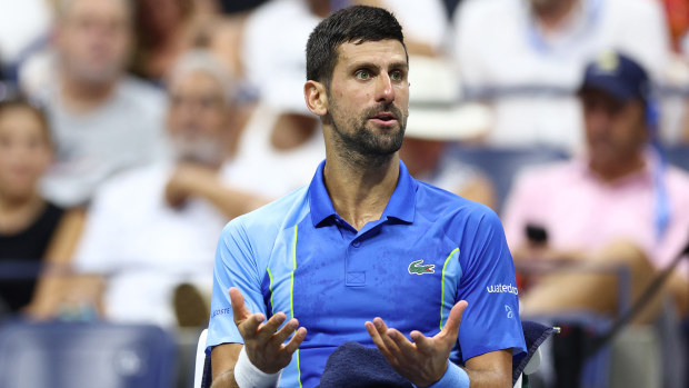 Novak Djokovic became frustrated with his coaching box on several occasions.