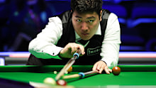 Yan Bingtao of China plays a shot in the first round match against Andy Lee of Hong Kong on day three of the 2022 Cazoo British Open at Marshall Arena on September 28, 2022 in Milton Keynes, England. (Photo by VCG/VCG via Getty Images)