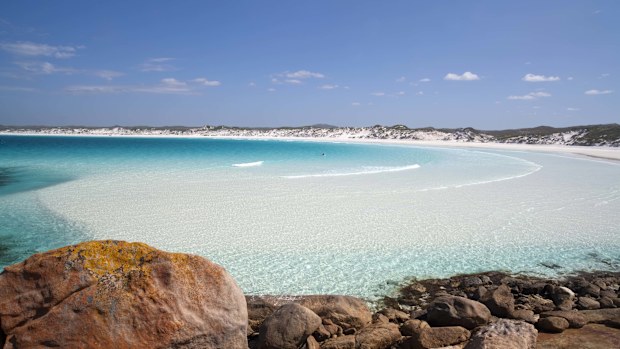 Police, Marine Rescue WA, and SES are currently searching for the surfer off the coast of Wharton Beach in Cape Le Grand, Condingup, 60kms east of Esperance.