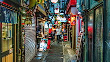 Omoide Yokocho bars in Tokyo for after-work drinks.