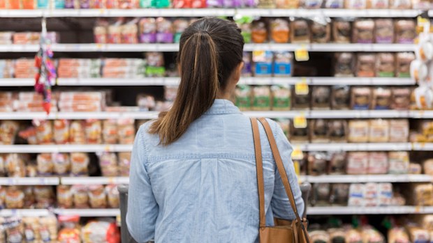Supermarket shelves
