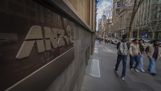 The ANZ logo outside an office in Melbourne.