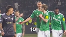 Newcastle captain Kieran Trippier's  angry exchange with Anthony Gordon.