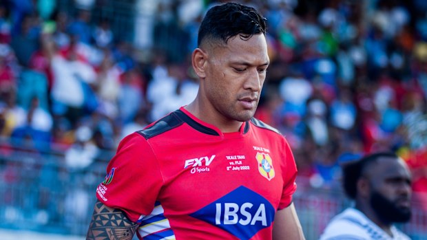 Israel Folau, 2022'de Tonga için sahada.