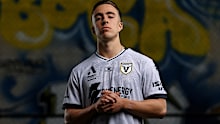 SYDNEY, AUSTRALIA - OCTOBER 09: Bernardo Oliveira of the Bulls poses for a portrait during the Sydney A-League men's season launch at Ultra Football on October 09, 2024 in Sydney, Australia. (Photo by Brendon Thorne/Getty Images for A-Leagues)