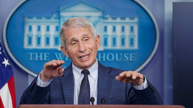 Dr. Anthony Fauci, director of the National Institute of Allergy and Infectious Diseases, speaks during the daily briefing at the White House in Washington, Wednesday, Dec. 1, 2021. (AP Photo/Susan Walsh)