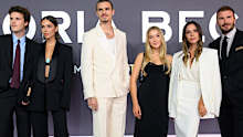 Jackie Apostel's (L) gushing words for future in-laws David and Victoria Beckham resurface amid feud.