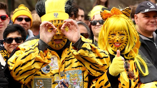 Richmond fans at last year's AFL Grand Final Parade.
