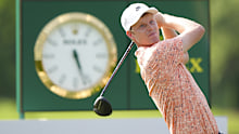 Cam Davis hits his tee shot on the eighth hole during the first round of the PGA Championship at Quail Hollow Club on Thursday, May 15, 2025 in Charlotte, North Carolina. (Photo by Darren Carroll/PGA of America via Getty Images)