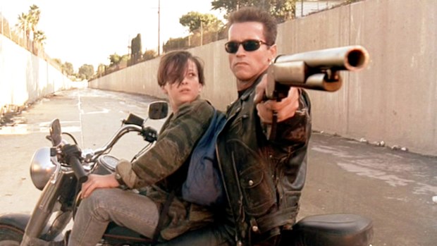 Edward Furlong and Arnold Schwarzenegger