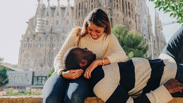 Woman met her husband on a flight she thought was a scam.