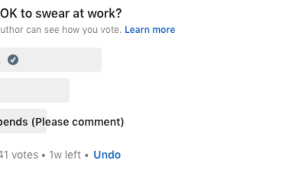 LinkedIn post claims it's not okay to swear at work