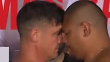 Chris Heighington and Joey Leilua butt heads. 