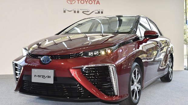 A hydrogen-powered fuel car unveiled by Toyota. (Pic: AAP)