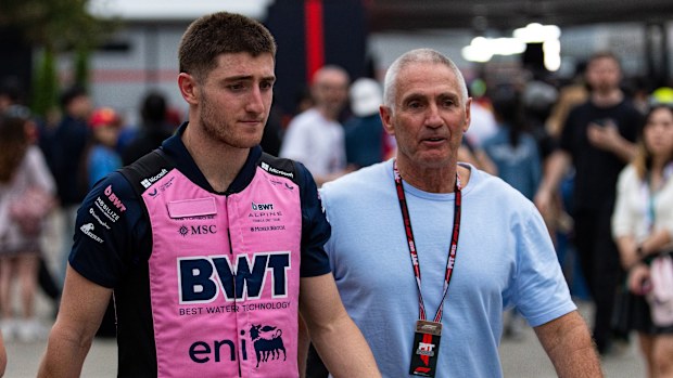 Jack Doohan of Australia and Alpine F1 Team walks in the paddock with his father, Mick Doohan, during the F1 Grand Prix of China at Shanghai International Circuit on March 23, 2025 in Shanghai, China. (Photo by Kym Illman/Getty Images)