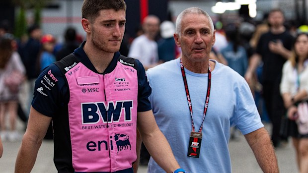 Jack Doohan of Australia and Alpine F1 Team walks in the paddock with his father, Mick Doohan, during the F1 Grand Prix of China at Shanghai International Circuit on March 23, 2025 in Shanghai, China. (Photo by Kym Illman/Getty Images)