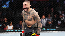Tyson Pedro of Australia reacts after his knockout victory over Anton Turkalj of Sweden.