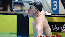 GOLD COAST, AUSTRALIA - APRIL 06: Samuel Short celebrates winning the Mens 400m freestyle during the 2026 Australian Open Swimming at Gold Coast Aquatic Centre on April 06, 2026 in Gold Coast, Australia. (Photo by Chris Hyde/Getty Images)