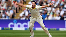 Scott Boland of Australia unsuccessfully appeals for the LBW of Jonny Bairstow of England during Day Four of the LV= Insurance Ashes 1st Test match between England and Australia at Edgbaston on June 19, 2023 in Birmingham, England. (Photo by Shaun Botterill/Getty Images)