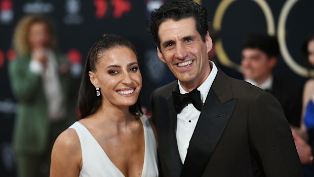 SYDNEY, AUSTRALIA - JULY 30: Rebecca Harding and Andy Lee attend the 63rd TV WEEK Logie Awards at The Star, Sydney on July 30, 2023 in Sydney, Australia. (Photo by Wendell Teodoro/Getty Images)