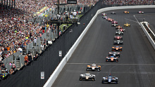 Alex Palou leads during the 107th running of Indianapolis 500 at Indianapolis Motor Speedway.