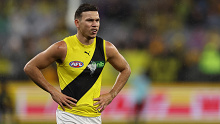 Daniel Rioli reacts after Richmond's loss to Fremantle.