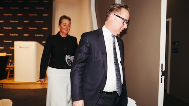 Vanessa Hudson and Alan Joyce