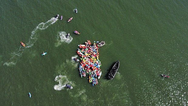 Port of Newcastle climate change protest by Rising Tide on Sunday, November 26, 2023.